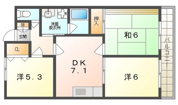 レスポワール星田の物件間取画像